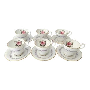Vintage Paragon Fine Bone China Cup/Saucer Set- 12 Pieces