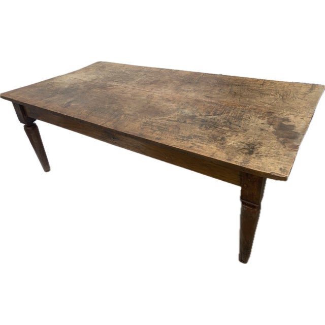 Mid-Century Modern Antique 19th Century Scandinavian Oak Farm Table – 92" X 47" For Sale - Image 3 of 6