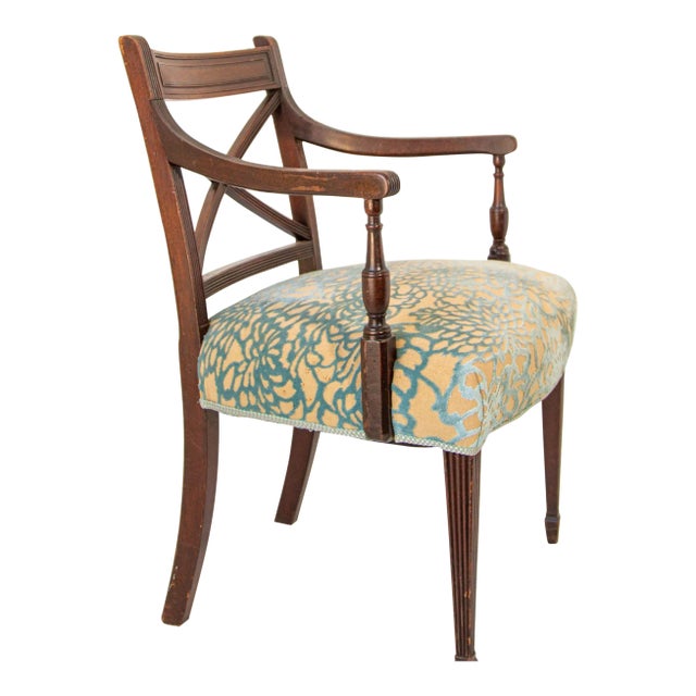 Vintage Carved Wood Side Chair Hollywood Regency English Style For Sale