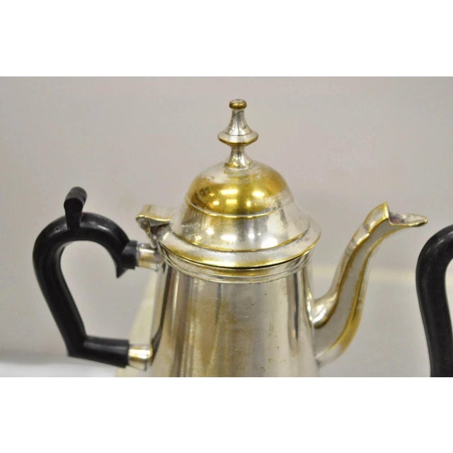 Vintage Federal Style Small Indian Silver Plated Coffee Tea Set W/ Wilcox Tray For Sale - Image 11 of 12