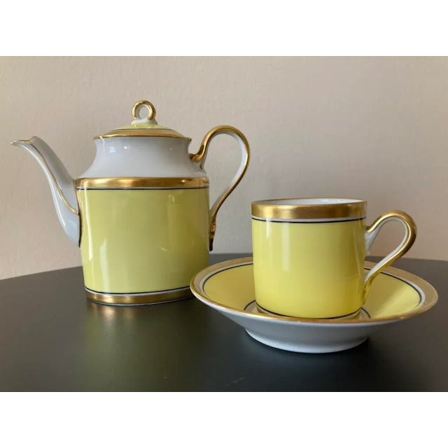 Vintage Italian Richard Ginori Contessa Yellow and Gold Porcelain Coffee Espresso Tea Cup and Saucer For Sale - Image 12 of 12