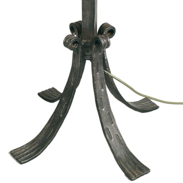 Black Wrought Iron Floor Lamp from Tyrol, 1950s For Sale - Image 8 of 9