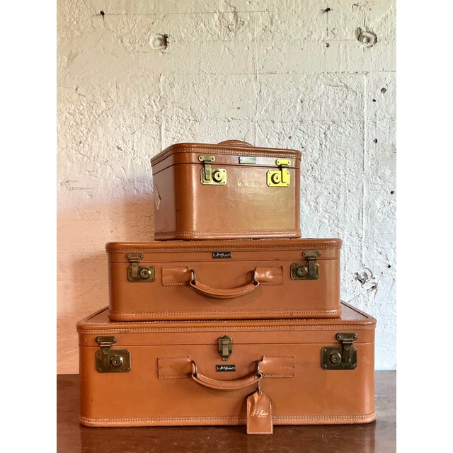 Mid-Century Modern Vintage Boho Amelia Earhart Luggage Set For Sale - Image 3 of 8
