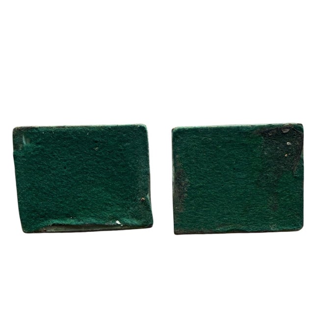 Antique Bronze-Clad Boy & Girl Figural Bookends, Verdigris Patina, C. 1920s, Sold as a Pair For Sale - Image 10 of 10