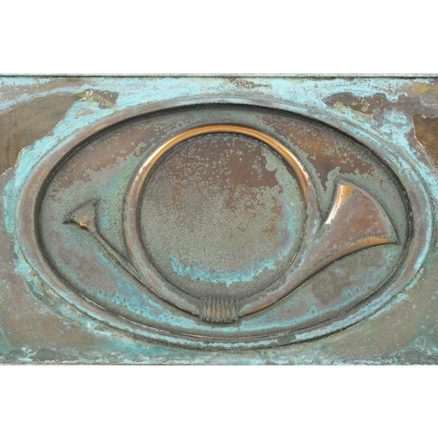 Antique Bronze Belgian Post Office Window Panel For Sale - Image 4 of 9
