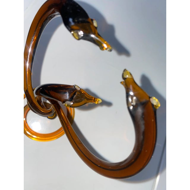 1970s 3 Cobra Murano Glass Style Sculpture For Sale - Image 9 of 12