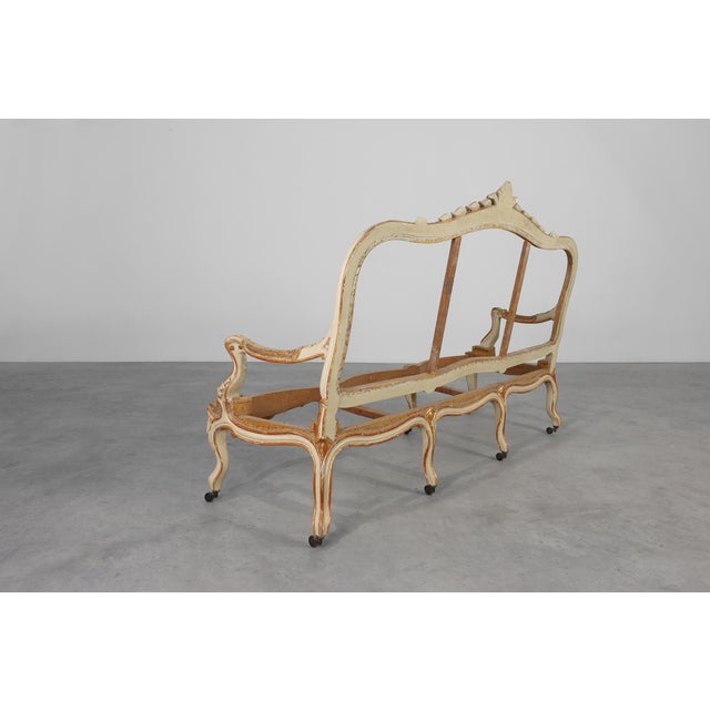 Antique French Louis XV Sofa in Carved Wood, 1800s For Sale - Image 10 of 17