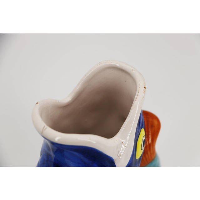 Ceramic Antique Portuguese Palissy Ware Set of Two Gurgle Jugs, Pitcher, Earthenware For Sale - Image 7 of 18