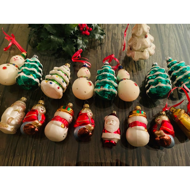 Shabby Chic European Lot Vintage Christmas Ornaments Figurines For Sale - Image 3 of 4