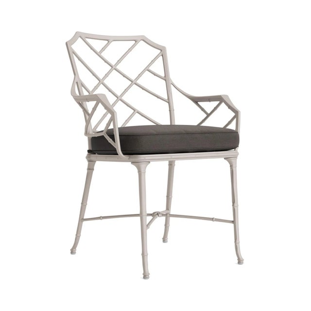 Brown Jordan Calcutta Arm Chair, Dove frame with Fusion Charcoal fabric For Sale - Image 12 of 12