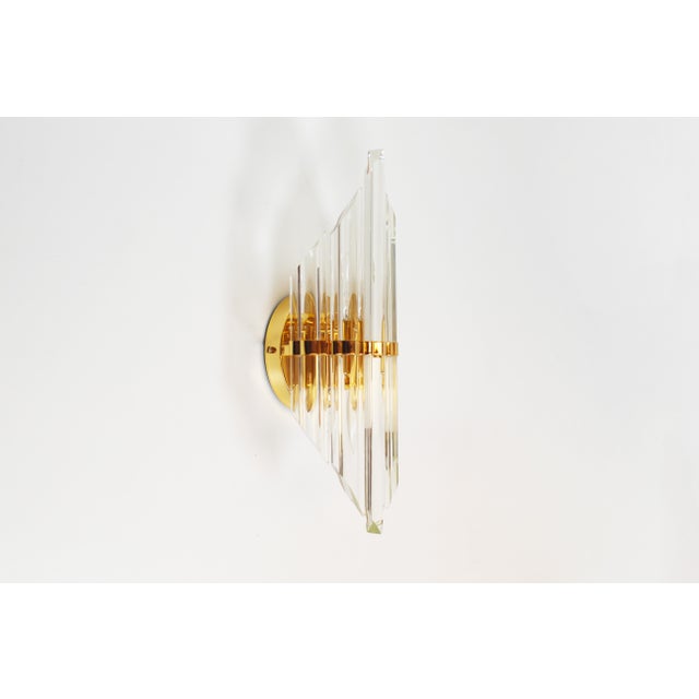 Vintage Wall Lamp in Gilded Brass and Crystal Glass from Novaresi Milano, 1980s For Sale - Image 11 of 11
