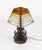 Brown Mid-Century Table Lamp Iron and Hammered Glass Longobard Style, Italy, 1970s For Sale - Image 8 of 14