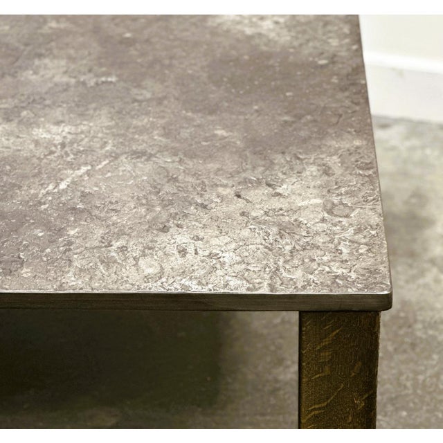 French Slate & Oak Coffee Table, 1970s For Sale - Image 5 of 12