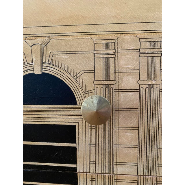 Mid 20th Century Piero Fornasetti Style Architectural Detail Bureau For Sale - Image 11 of 12