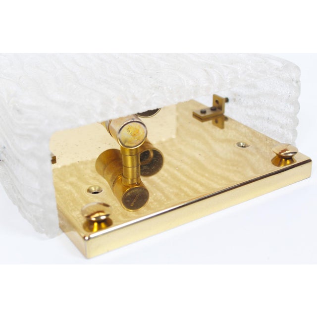 1970s Vintage Italian Brass and Murano Glass Wall Lights, 1970s, Set of 2 For Sale - Image 5 of 9