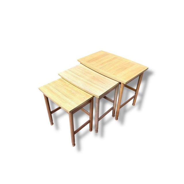 Vintage Teak Nesting Tables from Schreiber, Set of 3 For Sale - Image 4 of 9