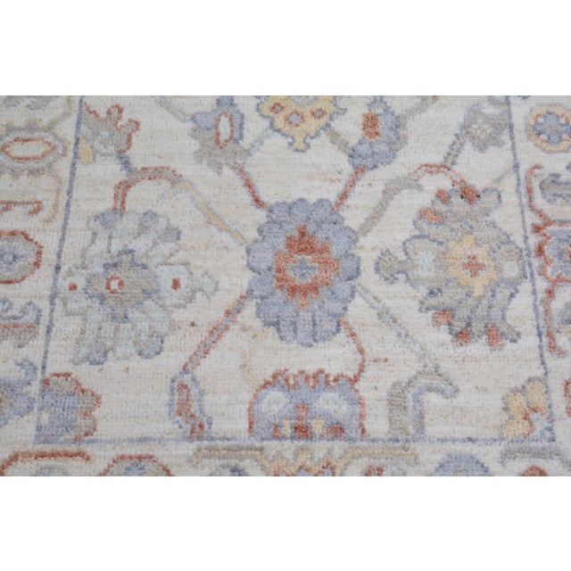 Turkish Oushak Hand Knotted Wool Rug, 2'6"x7'10" For Sale - Image 4 of 4