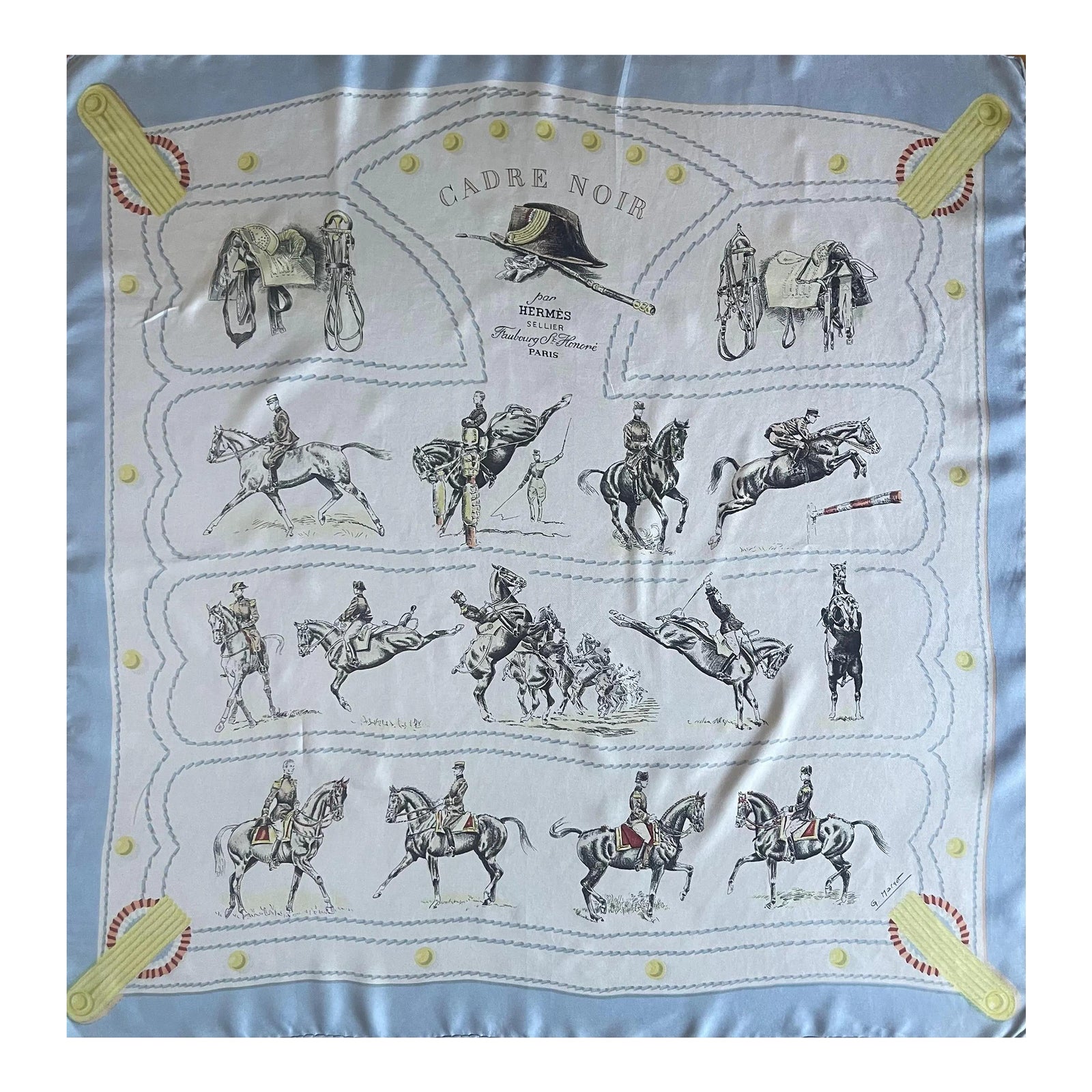 Hermès Silk Scarf “Cadre Noir” 1960 | Chairish