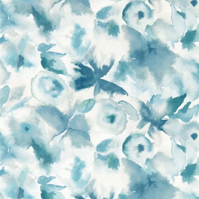 Harlequin Flores Wallpaper in Cornflower/First Light/Denim For Sale