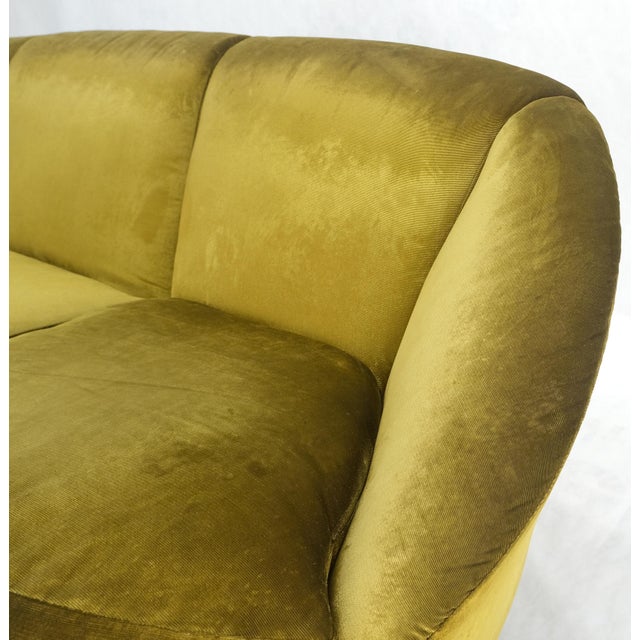 1970s Italian MId Century Modern Gold Velvet Upholstery Cloud Shape Sofa Cast Brass For Sale - Image 5 of 12