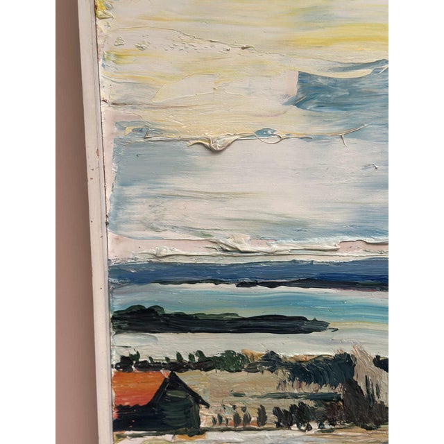 Harry Sahlin, Houses by the Shore, 1975, Oil on Panel, Framed For Sale - Image 15 of 18