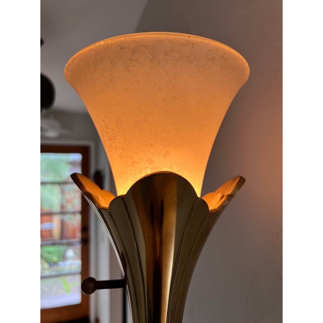 Mid 20th Century Mid-Century Modern Solid Brass Torchiere Floor Lamp by Stiffel Company For Sale - Image 9 of 16