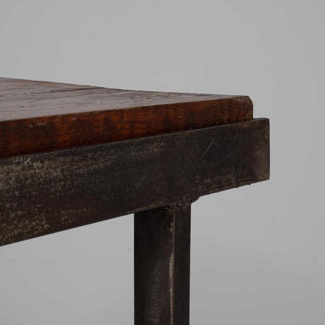 Wood 20th Century French Metal Industrial Table For Sale - Image 7 of 18