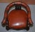 Regency Carved Hardwood Brown Leather Armchair For Sale - Image 4 of 16