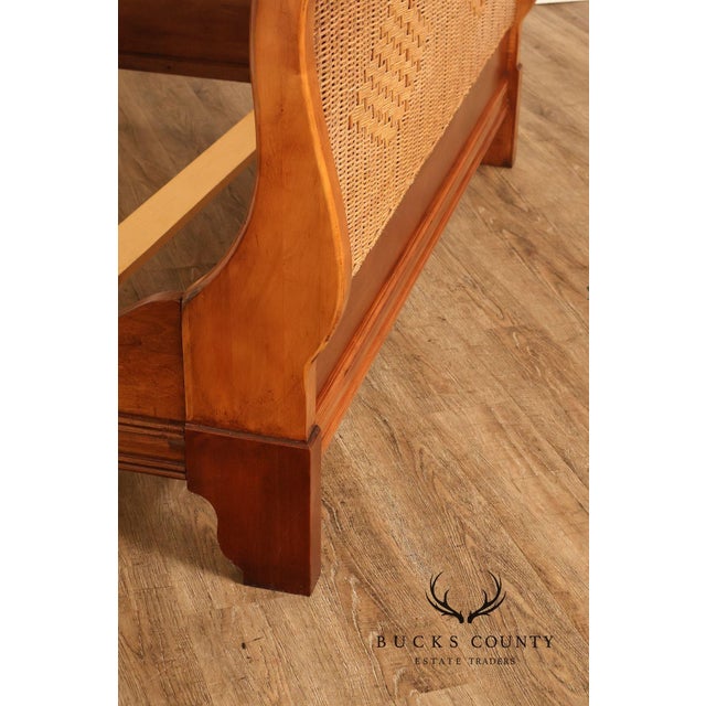 Lexington Cherry And Wicker Queen Sleigh Bed For Sale - Image 18 of 18