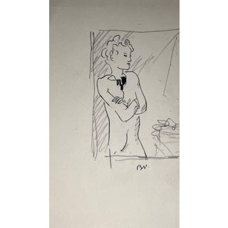 Benjamin II Vautier, Young Boy at the Window, Graphite on Paper For Sale