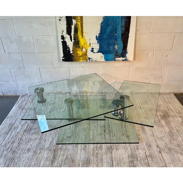 Modern Glass Kinetic Glass Coffee Table / Modern Glass Motion Table For Sale - Image 4 of 9