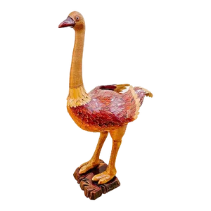 Large Scale 1970s Wicker & Bamboo Standing Ostrich Box