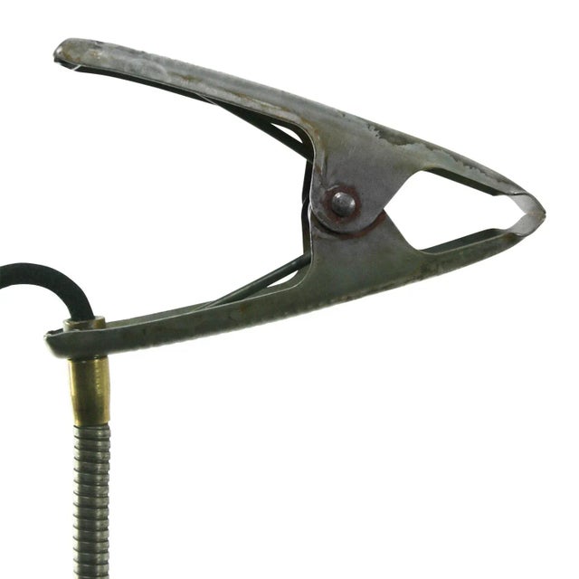 1950s Vintage White Opaline Glass Flexible Arm Clamb Spot Light For Sale - Image 5 of 6