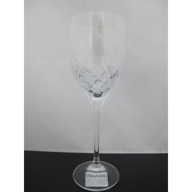 Hollywood Regency Vera Wang Wedgwood Duchesse Encore 9 1/2" Red Wine Glass Unused in Box For Sale - Image 3 of 8