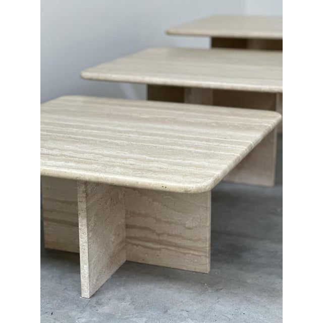 Italian Travertine Nesting Tables, 1970s, Set of 3 For Sale - Image 13 of 16
