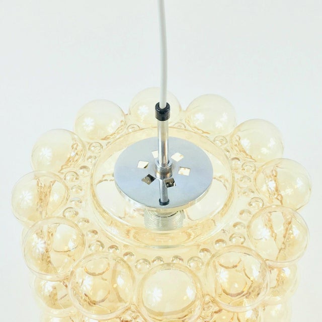 1960s 1960s XL Mid-Century Modern Amber Bubble Glass Pendant by Helena Tynell for Limburg, Germany For Sale - Image 5 of 8