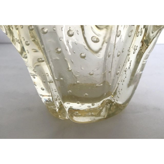 Amber Vintage Light Amber Murano Glass Pulegoso Bowl For Sale - Image 8 of 9