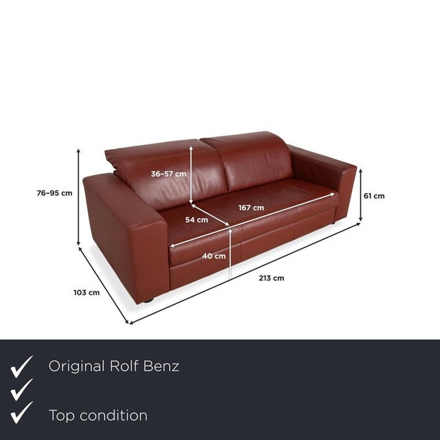 Timeless Elegance in Warm Reddish-Brown. This sofa is a prime example of Rolf Benz's understated class. It combines a...