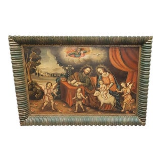 Exceptional Vintage Spanish Colonial Baroque Style Painting For Sale