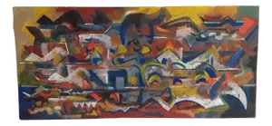 Norbert Louis, Lauf Band Bunt 2000, 1990s, Tempera on Cardboard