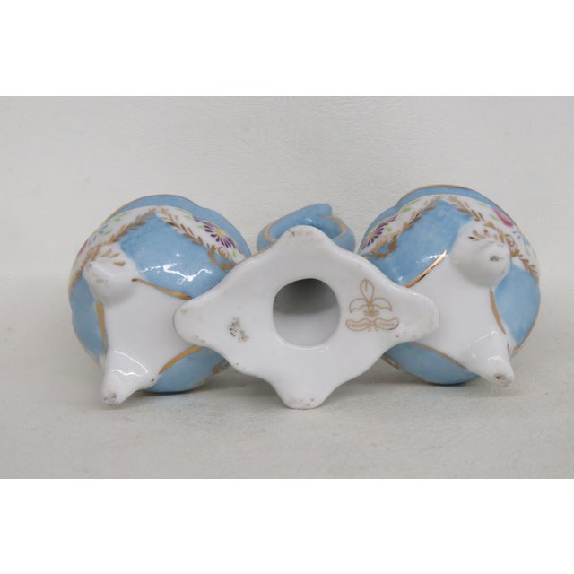 Limoges China Double Open Salt Cellar With Handle Vintage Hand Painted 4696b For Sale In Miami - Image 6 of 15