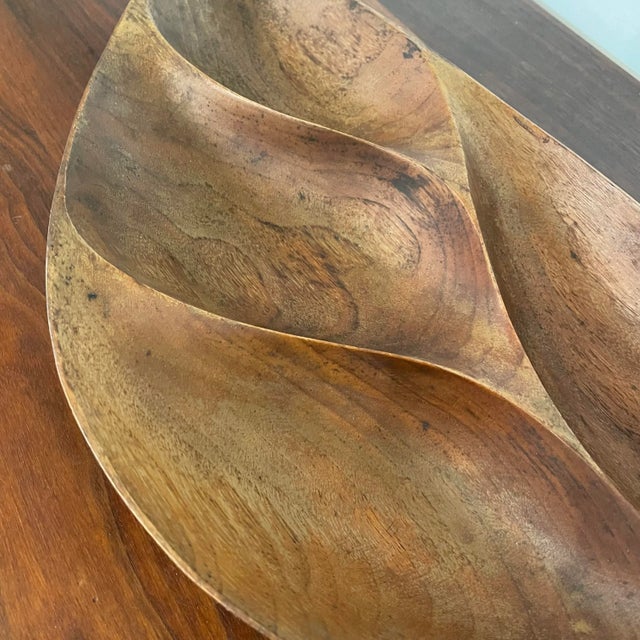 Emil Milan Mid-Century Modern Wooden Walnut Bowl For Sale In Cleveland - Image 6 of 13
