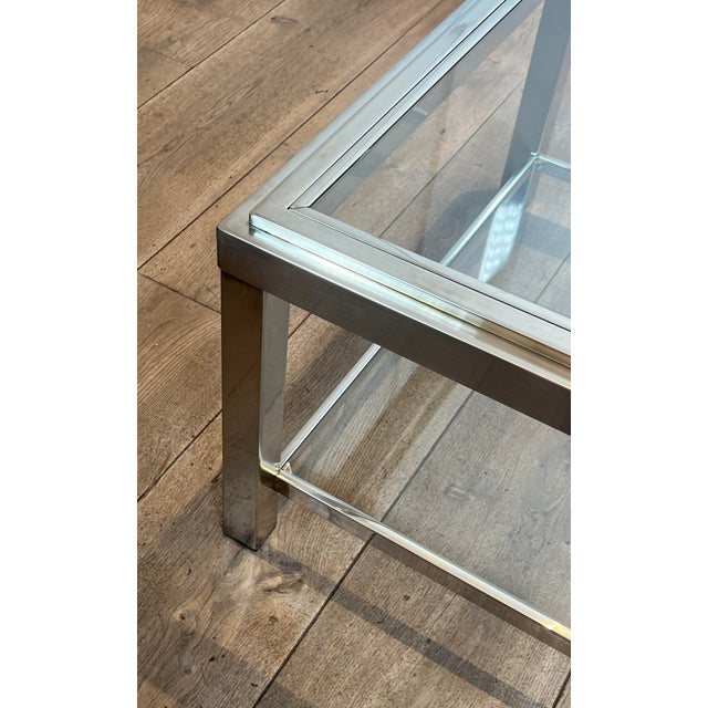 Metal Large Chrome Coffee Table. French Work. Circa 1970 For Sale - Image 7 of 15