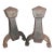 Antique Wrought Iron Hand-Hammered Arts and Craft Fire Dogs / Andirons- Set of 2 For Sale