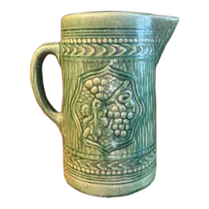 Vintage McCoy Salt Glaze Green Pitcher