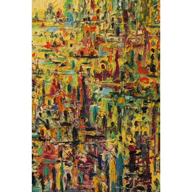 Brown Charles Melohs 'Sunrise Over New York' Abstract Oil Painting For Sale - Image 8 of 13
