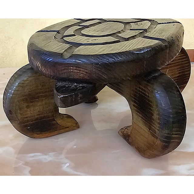 Vintage Hand-Carved Wooden Turtle Stool by e.b. Lovett For Sale - Image 10 of 18