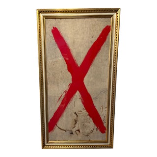 Large Graffiti-Style Modern Painting in Vintage Frame. “X” For Sale