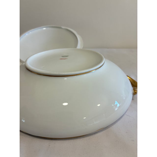 Antique Haviland & Co. Limoges Covered Vegetable Tureen, Gold Handles, France For Sale - Image 11 of 14