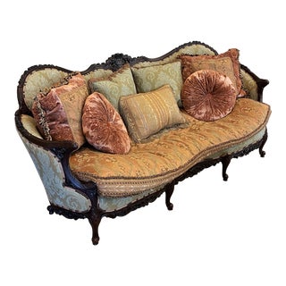 Vintage Victorian Upholstered Style Sofa For Sale
